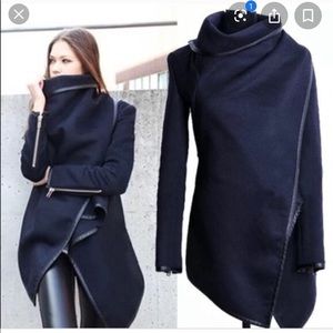 Navy blue wrap around jacket